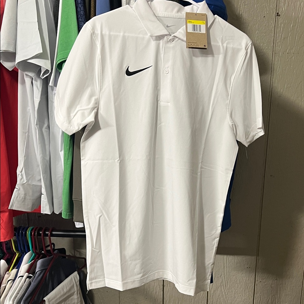 Nike coaches  dri fit white Polo Shirt